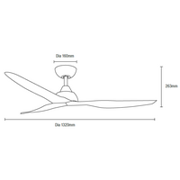 Avoca DC 1220mm 3 ABS Blade WIFI & Remote Control Ceiling Fan Only Matt White