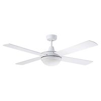 Lifestyle 1320mm 4 Blade Ceiling Fan with Light 2 x E27 Brushed Aluminium