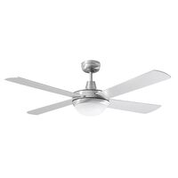 Lifestyle 1320mm 4 Blade Ceiling Fan with Light 2 x E27 Brushed Aluminium