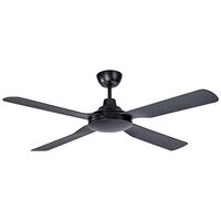 Discovery II 1320mm 4 Blade ABS Ceiling Fan Only Matt Black