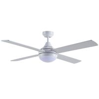 Link 1220mm 4 Blade Ceiling Fan with 15w LED Tricolour Light White
