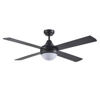 Link 1220mm 4 Blade Ceiling Fan & Light 2 x E27 Matt Black