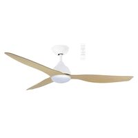 Avoca DC 1320mm 3 ABS Blade WIFI & Remote Control Ceiling Fan with Variable Dim 20w CCT LED Light Matt White/Oak