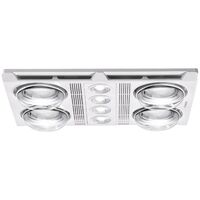 Profile Plus 4 Heat 3 in 1 Bathroom Heater Exhaust Fan with LED Lights White