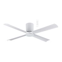 Carrara DC Close to Ceiling 4 ABS Blade 1220mm Hugger WIFI & Remote Control Ceiling Fan Matt White