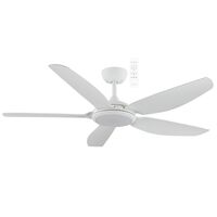 Esprit DC 1320mm 5 ABS Blade WIFI & Remote Control Ceiling Fan with Variable Dim 20w CCT LED Light Matt White
