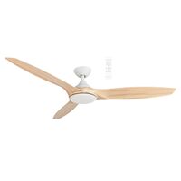 Newport DC 1420mm 3 ABS Blade WIFI & Remote Control Ceiling Fan with Variable Dim 18w CCT LED Light White/Oak