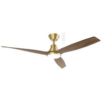 Triumph DC 1320mm 3 ABS Blade WIFI & Remote Control Ceiling Fan with Variable Dim 15w CCT LED Light Ant Bronze/Walnut