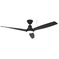 Triumph DC 1320mm 3 ABS Blade WIFI & Remote Control Ceiling Fan with Variable Dim 15w CCT LED Light Matt Black