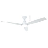 Triumph DC 1320mm 3 ABS Blade WIFI & Remote Control Ceiling Fan with Variable Dim 15w CCT LED Light Matt White