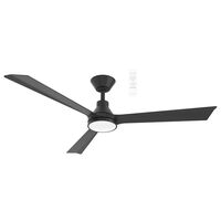 Riviera DC 1320mm 3 ABS Blade WIFI & Remote Control Ceiling Fan with Variable Dim 15w CCT LED Light Matt Black