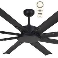 Albatross Mini DC 1650mm 65 8 Blade Remote Control Ceiling Fan Matt Black