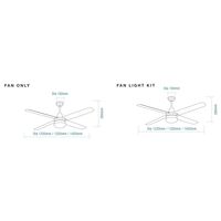 Precision 1220mm 4 Blade Ceiling Fan Only Full 316 Stainless Steel