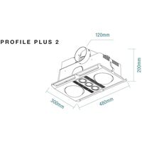 Profile Plus 2 Heat 3 in 1 Bathroom Heater Exhaust Fan with LED Lights White