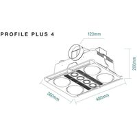 Profile Plus 4 Heat 3 in 1 Bathroom Heater Exhaust Fan with LED Lights White