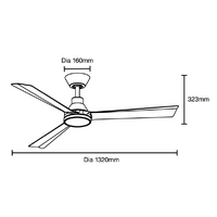 Riviera DC 1320mm 3 ABS Blade WIFI & Remote Control Ceiling Fan with Variable Dim 15w CCT LED Light Antique Bronze/Charcoal
