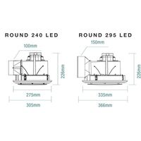 Saturn Round 250mm Exhaust Fan White with 17w Tricolour LED Light