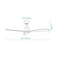 Triumph DC 1320mm 3 ABS Blade WIFI & Remote Control Ceiling Fan Only Matt White