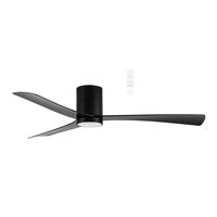 Metro DC Close to Ceiling 3 ABS Blade 1320mm Hugger  WIFI & Remote Control Ceiling Fan with Variable Dim 16w CCT LED Light Matt Black