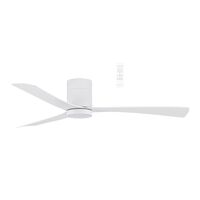 Metro DC Close to Ceiling 3 ABS Blade 1320mm Hugger  WIFI & Remote Control Ceiling Fan with Variable Dim 16w CCT LED Light Matt White