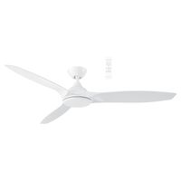 Newport DC 1420mm 3 ABS Blade WIFI & Remote Control Ceiling Fan with Variable Dim 18w CCT LED Light Matt White