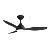 Elite DC 1320mm 3 ABS Blade WIFI & Remote Control Ceiling Fan with Variable Dim 18w CCT LED Light Matt Black