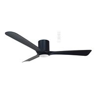 Fresno DC Close to Ceiling 3 ABS Blade 1320mm Hugger WIFI & Remote Control Ceiling Fan with Variable Dim 16w CCT LED Light Matt Black