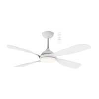 Hampton DC 1320mm 4 ABS Blade WIFI & Remote Control Ceiling Fan with Variable Dim 18w CCT LED Light Matt White