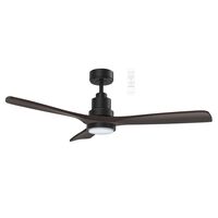 Mallorca DC 1320mm 3 Timber Blade WIFI & Remote Control Ceiling Fan with Variable Dim 24w CCT LED Light Matt Black/Walnut
