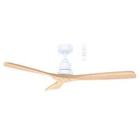 Mallorca DC 1320mm 3 Timber Blade WIFI & Remote Control Ceiling Fan Only Matt White/Natural