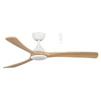 Norfolk DC 1220mm 3 Timber Blade  WIFI & Remote Control Ceiling Fan Only Matt White/Natural
