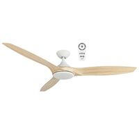 Newport 1420mm 3 ABS Blade DC Remote Control Ceiling Fan with 18w LED Light Tricolour White/Oak