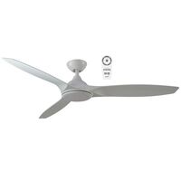Newport 1420mm 3 ABS Blade DC Remote Control Ceiling Fan with 18w LED Light Tricolour White Satin/White Satin