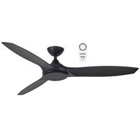 Newport 1420mm 3 ABS Blade DC Remote Control Ceiling Fan Only Matt Black/Matt Black