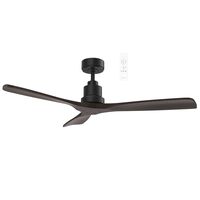 Mallorca DC 1320mm 3 Timber Blade WIFI & Remote Control Ceiling Fan Only Matt Black/Walnut