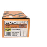 Nylon Nail-In Anchor 6.5mmx50mm 100pcs - NNAB06550