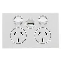 Saturn Zen
Double Power Point
Single USB Charger, Horizontal Mount, 250V, 10A | Zen White