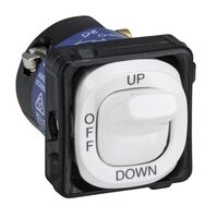 Clipsal - Mechanisms, Switch Mechanism, 3 Pos Up / Off / Down
White Electric