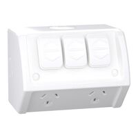 Weathershield
Twin Socket with Extra Switch
Twin, Extra 10A, 250VAC, IP54 | Resistant Grey
