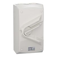 Weathershield
Switch
1-Gang, 4 Pole, 40A, 500VAC, IP66 | Resistant Grey