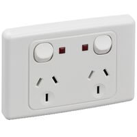2000 Series
Twin Switch Socket Outlet
250V, 10A, Indicator | White Electric