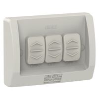 Weathershield
Switch
Flush, 3-Gang, 16AX, 250VAC, IP66 | Resistant Grey