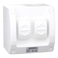 Weathershield
Switch
2-Gang, 16AX, 250VAC, IP66 | Resistant Grey