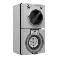 Clipsal - 56 Series, Switched Socket Outlet, 500V, 10A, 7 Round PIN, IP66, 3 Pole, Surface Mount
Grey