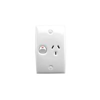 Standard Series, Single Switch Socket Outlet, 250V, 10A, Standard Size, Vertical, Safety Shutter
White Electric