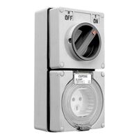Clipsal - 56 Series, Switched Socket Outlet, 110V, 10A, 3 PIN, IP66
Grey