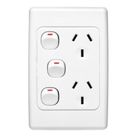 2000 Series
Twin Switch Socket Outlet
250V, 10A, Vertical, Removable Extra Switch | White Electric