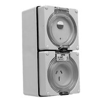Clipsal - 56 Series, RCD Protected Switched Socket Outlet, 250V, 15A, 3 Flat PIN, IP66, Surface Mount
Grey