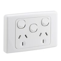 2000 Series
Twin Switch Socket Outlet
250V, 10A, Removable Extra Switch | White Electric