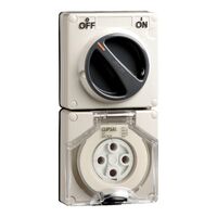 Clipsal - 56 Series, Switched Socket, Surface IP66 4 PIN 32A Less Enclosure
Grey